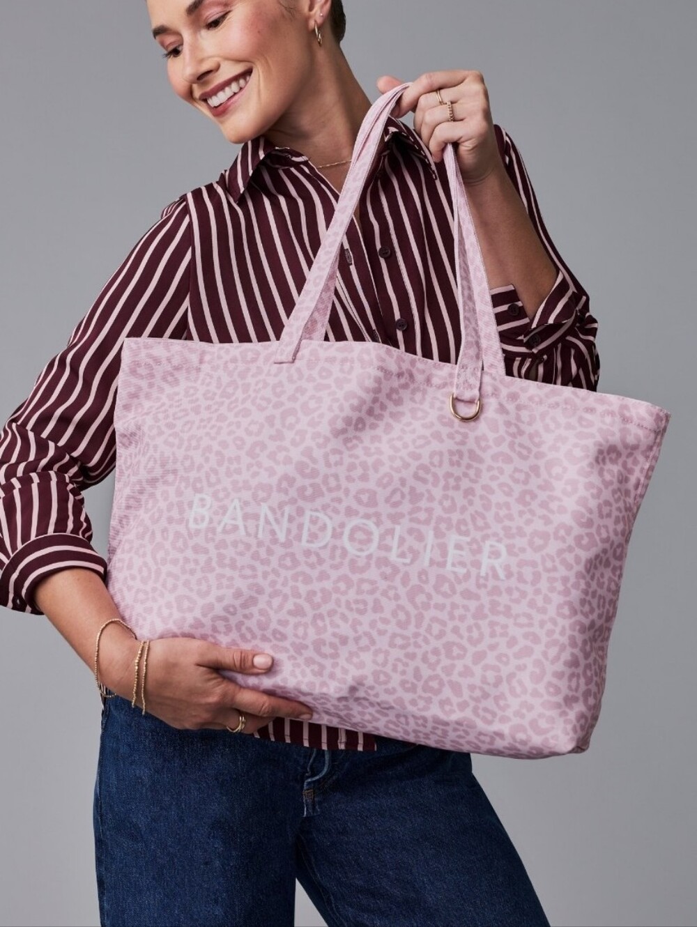 Bandolier Pink Leopard Print Tote Bag